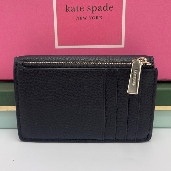 Kate Spade Dumpling Small Pebble Leather Flap Card Holder Wallet 
Black 
NWT - Picture 12 of 16